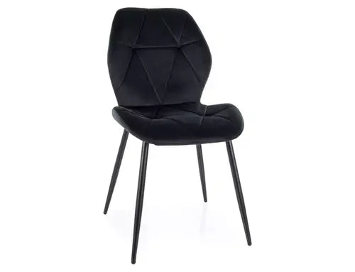 Scaun dining RICK Velvet structură neagră / negru Bluvel 19