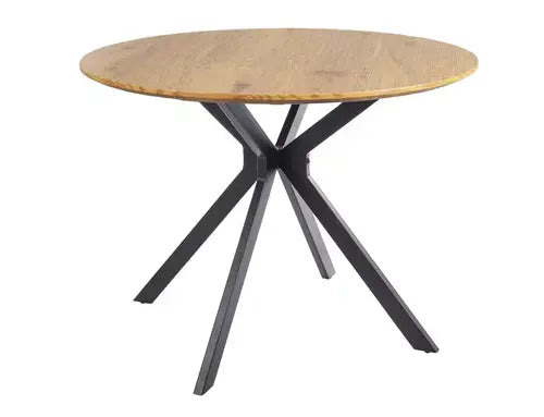 Masă dining rotundă ASTER stejar/negru mat structură Ø100