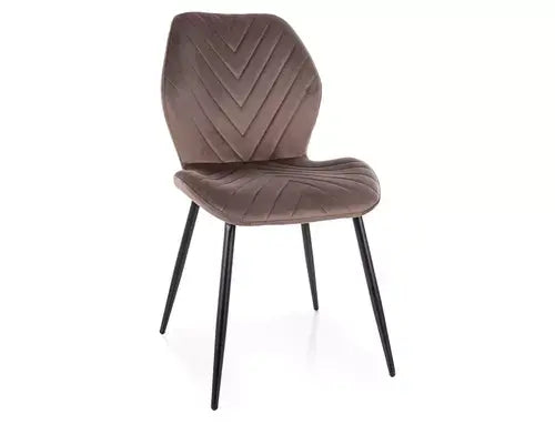 Scaun dining MIKE Velvet structură neagră/CAPPUCCINO Bluvel 38