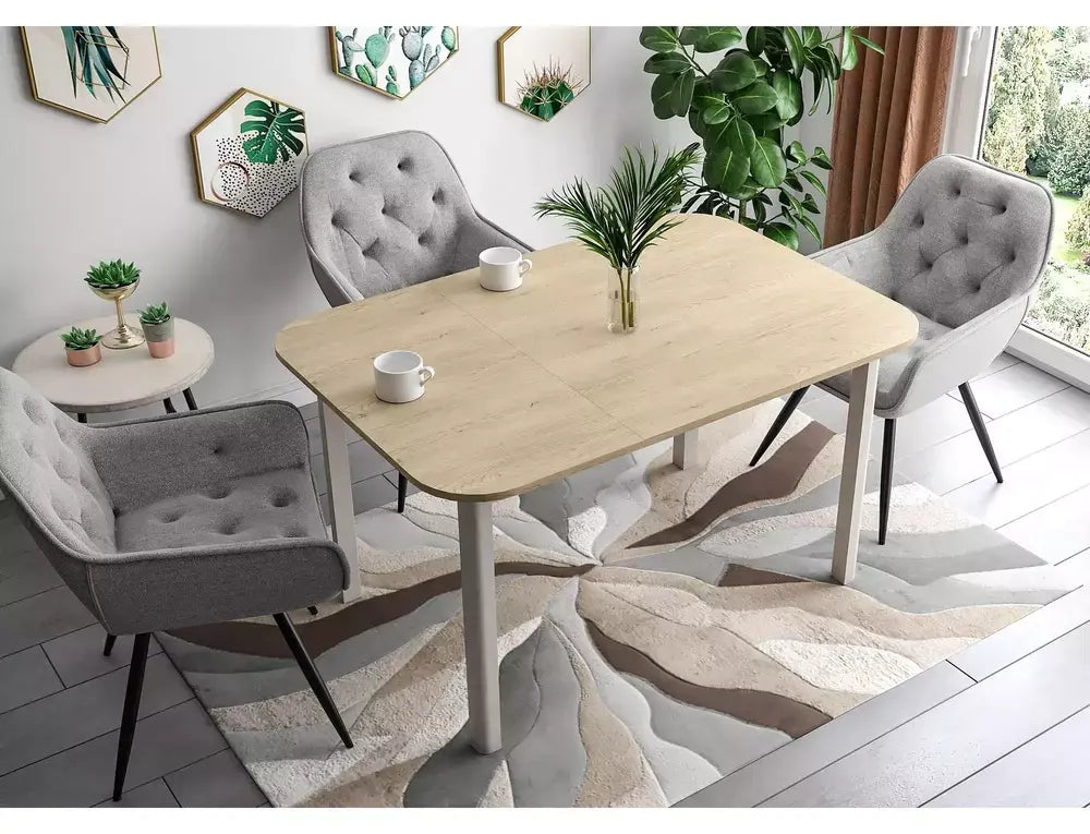 Masă dining extensibilă DANTE II stejar Cremona Torro/cașmir 90(130)x90