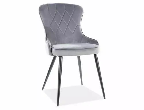 Scaun dining LOTUS Velvet structură neagră/gri Bluvel 14