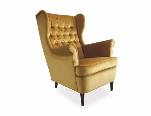 Fotoliu HARRY Velvet curry Bluvel 68/wengé