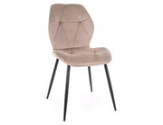 Scaun dining RICK Velvet structură neagră / bej închis Bluvel 40