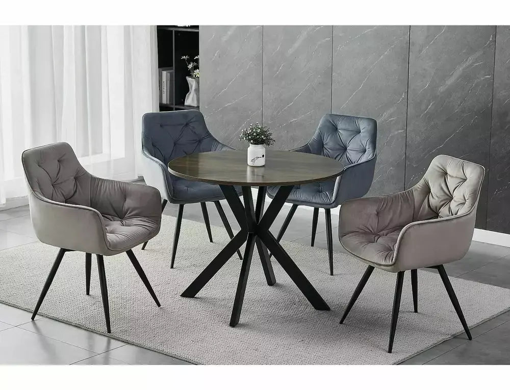 Scaun dining MANGO Velvet structură negru/C.bej 40