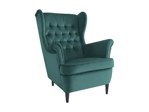 Fotoliu HARRY Velvet verde Bluvel 78/wengé