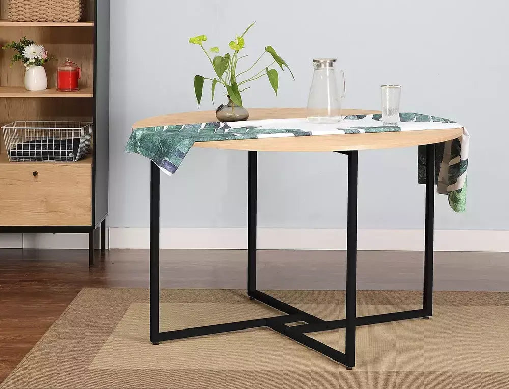Masă dining rotundă ALTO stejar/negru Ø120
