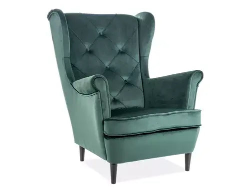 Fotoliu LADY Velvet verde Bluvel 78/wengé