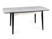 Masă dining extensibilă APOLLO alb mat/negru structură 120(160)x80