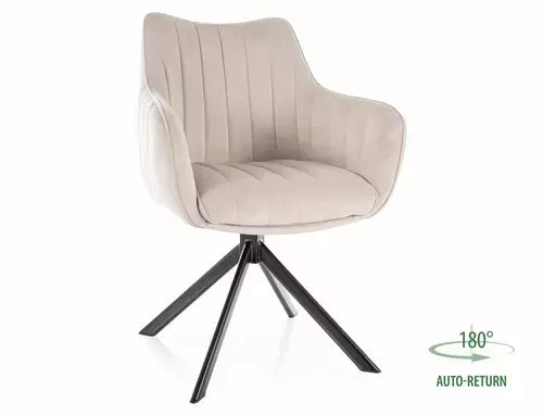 Scaun dining AZALIA Velvet structură neagră / J. bej Bluvel 30