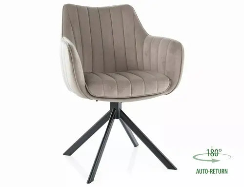 Scaun dining AZALIA Velvet structură neagră/bej închis Bluvel 40