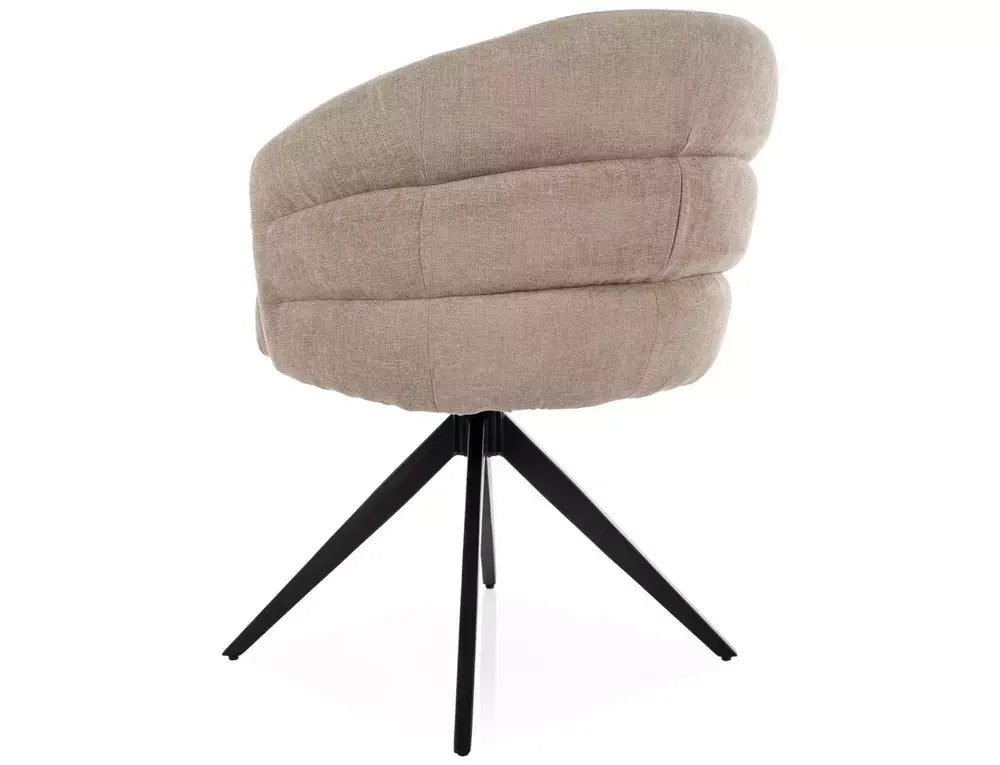 Scaun dining ORES structură neagră/bej tap.250
