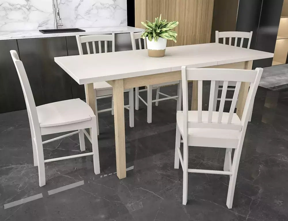 Masă dining extensibilă ADAM cașmir/stejar Cremona Torro 100(140)x60