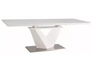 Masă dining extensibilă ALARAS III alb/alb lăcuit 160(220)x90