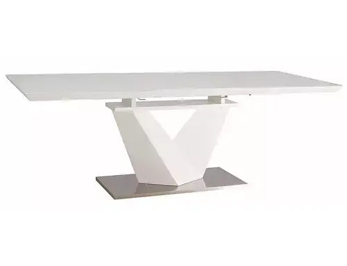 Masă dining extensibilă ALARAS III alb/alb lăcuit 160(220)x90