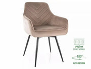 Scaun dining SERVIO Velvet structură neagră/C.bej Bluvel 40