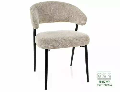 Scaun dining LUCIO NOELLE structură neagră/bej 30
