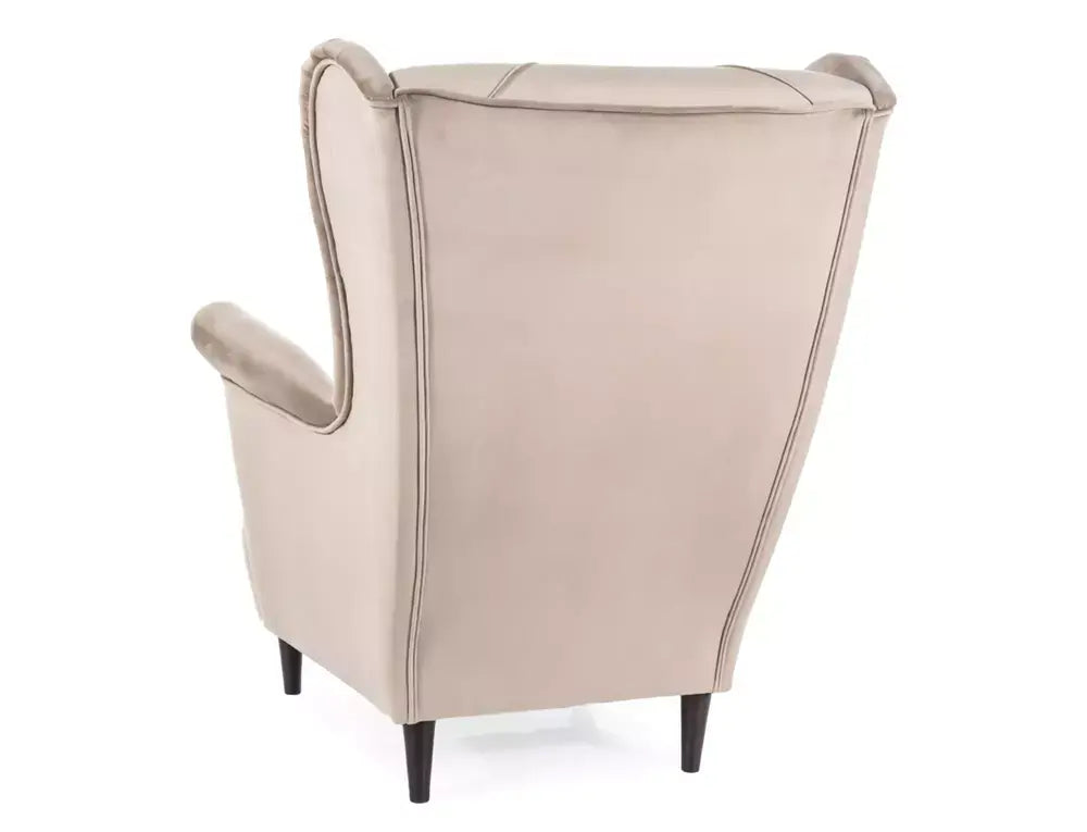 Fotoliu LADY Velvet C. bej Bluvel 40/wengé