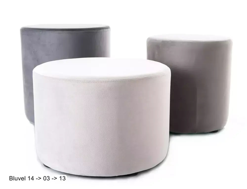 Puf DOTI B Velvet gri deschis Bluvel 03 FI38
