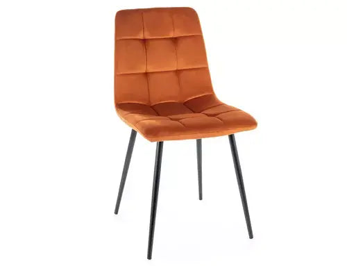 Scaun dining MILA Velvet structură neagră/scorțișoară Bluvel 4215