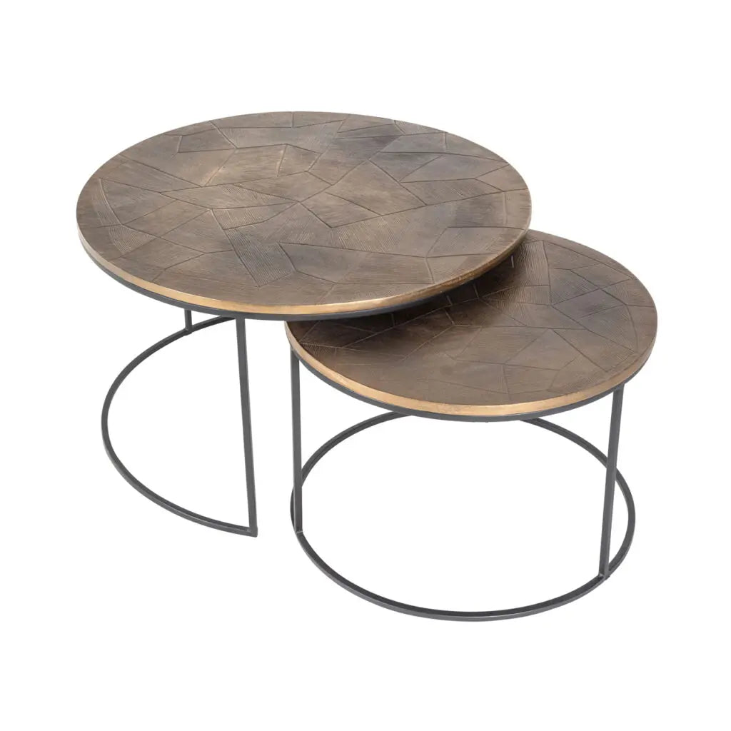 Măsuță cafea Coffee & End tables – auriu periat