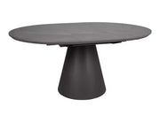 Masă dining extensibilă ANGEL II gri efect marmură/negru 120(160)x120