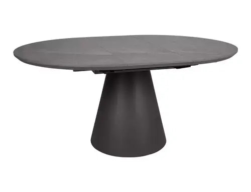 Masă dining extensibilă ANGEL II gri efect marmură/negru 120(160)x120
