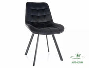 Scaun dining MONTI Velvet structură neagră/negru Bluvel 19