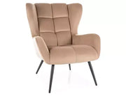Fotoliu LOUIS Velvet negru mat structură/curry Bluvel 68