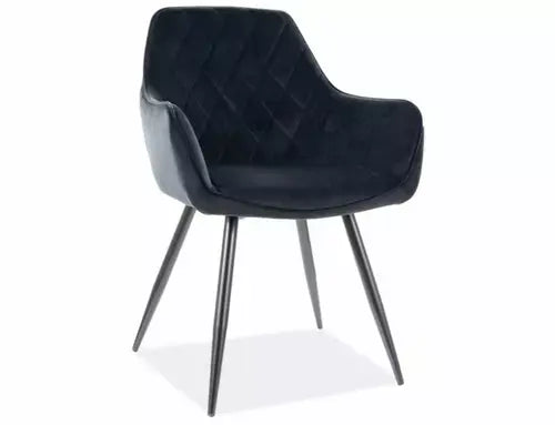 Scaun dining LINEA Velvet structură neagră/negru Bluvel 19