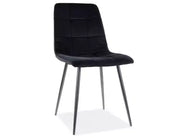 Scaun dining MILA Velvet structură neagră/negru Bluvel 19