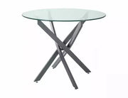 Masă dining rotundă AGIS transparent/negru mat Ø90