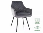 Scaun dining SERVIO Velvet structură neagră / gri Bluvel 14