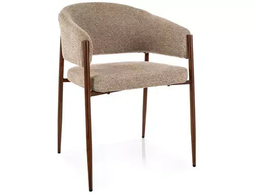 Scaun dining AKITA D nuc / bej tap. 253