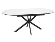 Masă dining extensibilă GASTON Ceramic alb/negru 140(180)x80