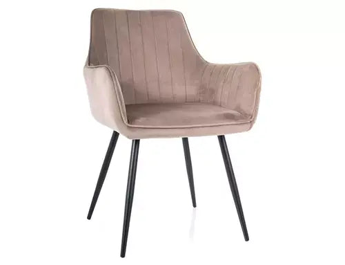 Scaun dining APPLE Velvet structură neagră/C.bej Bluvel 40