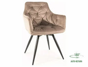Scaun dining MANGO Velvet structură negru/C.bej 40