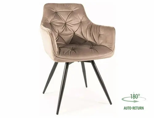 Scaun dining MANGO Velvet structură negru/C.bej 40